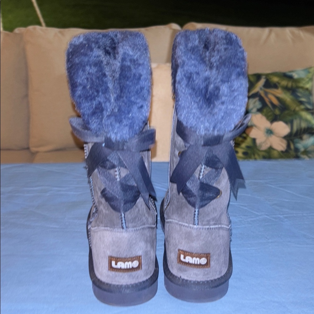 LAMO Blue Faux Fur Boots